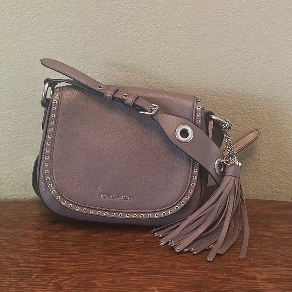 Michael Michael Kors Brooklyn Medium Leather Saddle Crossbody Bag